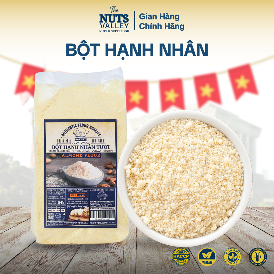  Hạnh Nhân Bột Nguyên Chất Dùng Làm Bánh Nấu Ăn Làm Sữa Hạt - Almond Powder The Nuts Valley 