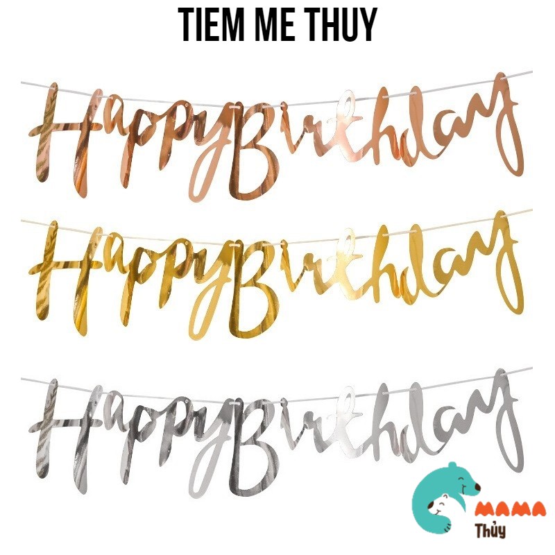 Tiệm mẹ Thủy - Dây chữ ép kim trang trí sinh nhật HAPPY BIRTHDAY