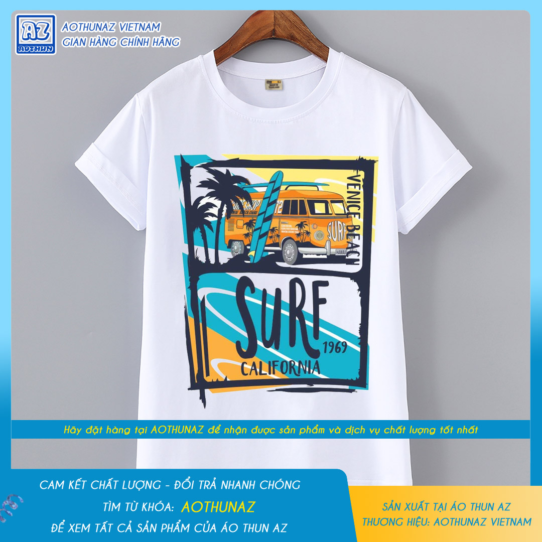 AOTHUNAZ - Áo thun team nam nữ du lịch California độc đáo M921