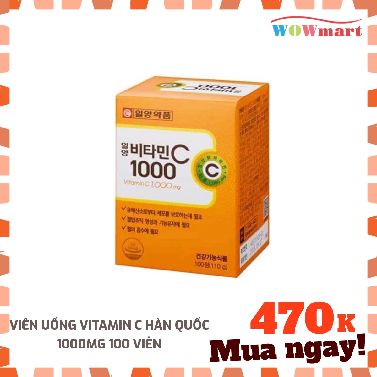 Viên uống vitamin c hàn quốc 1000mg 100 viên -