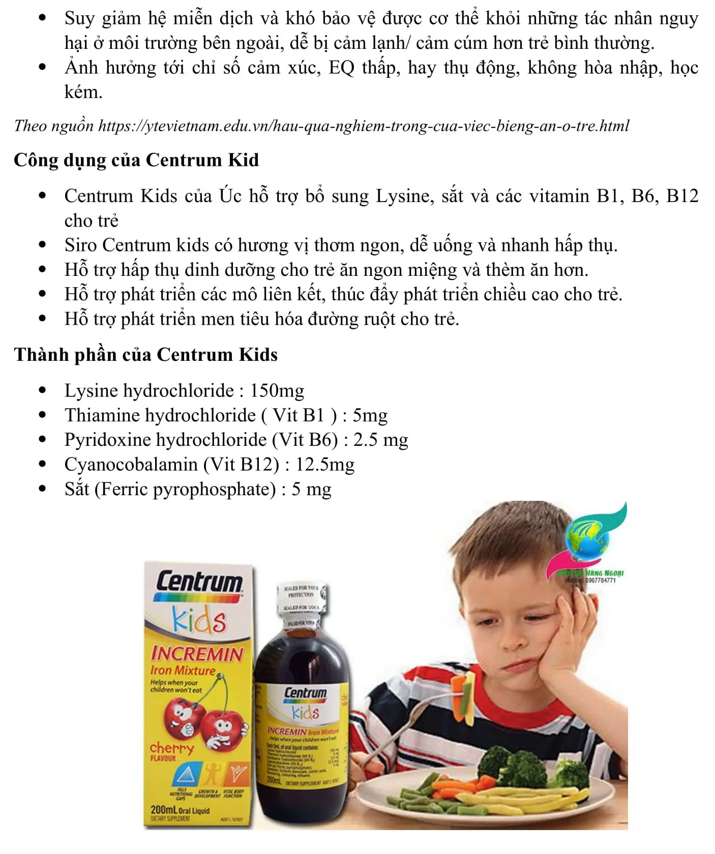 siro cho trẻ biếng ăn siro centrum kids incremin iron mixture mẫu mới hàng 2