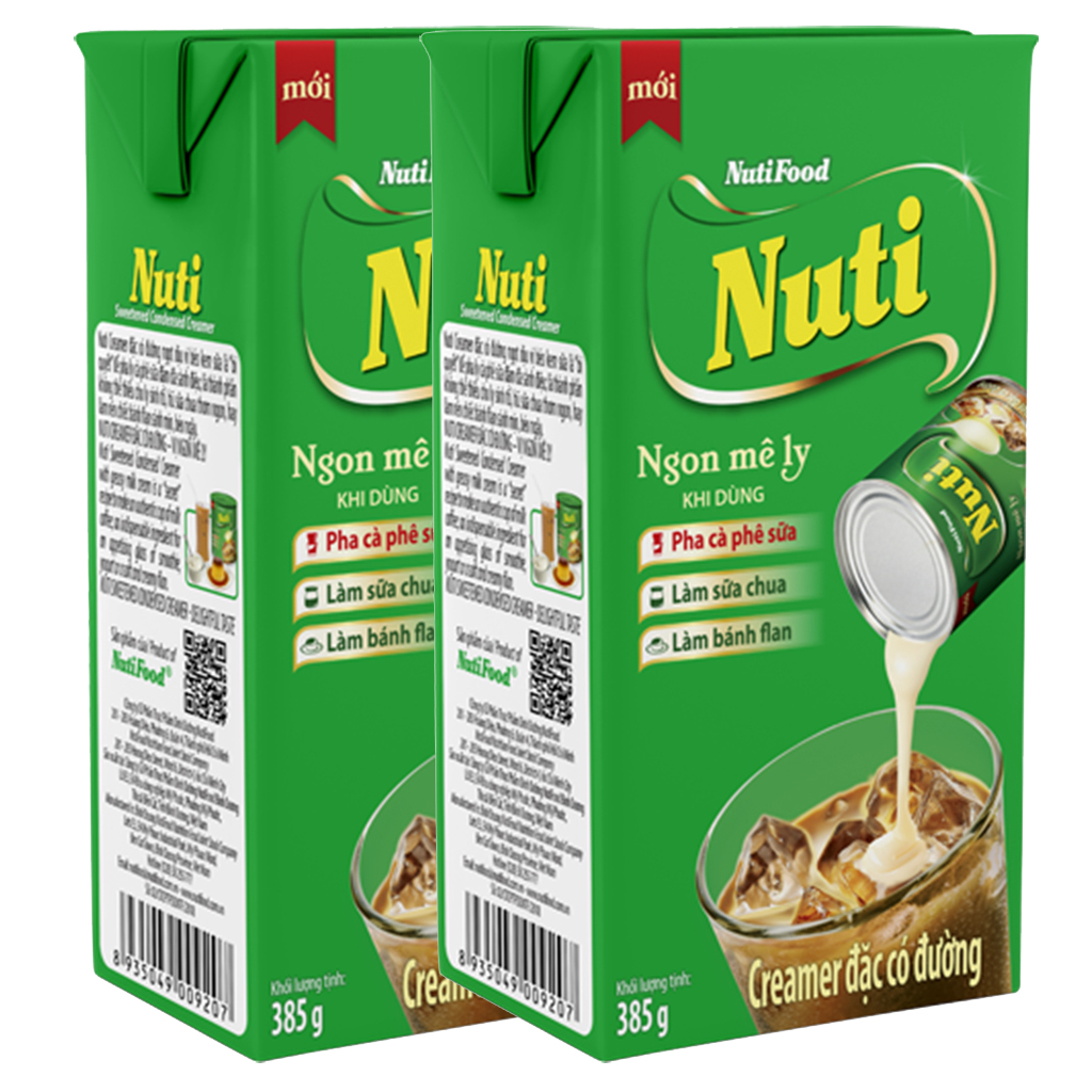 2 Hộp Sữa Đặc Có Đường Nuti(Xanh) Hộp 385g Creamer Dùng Làm Bánh,Pha Cà Phê-PUP Store