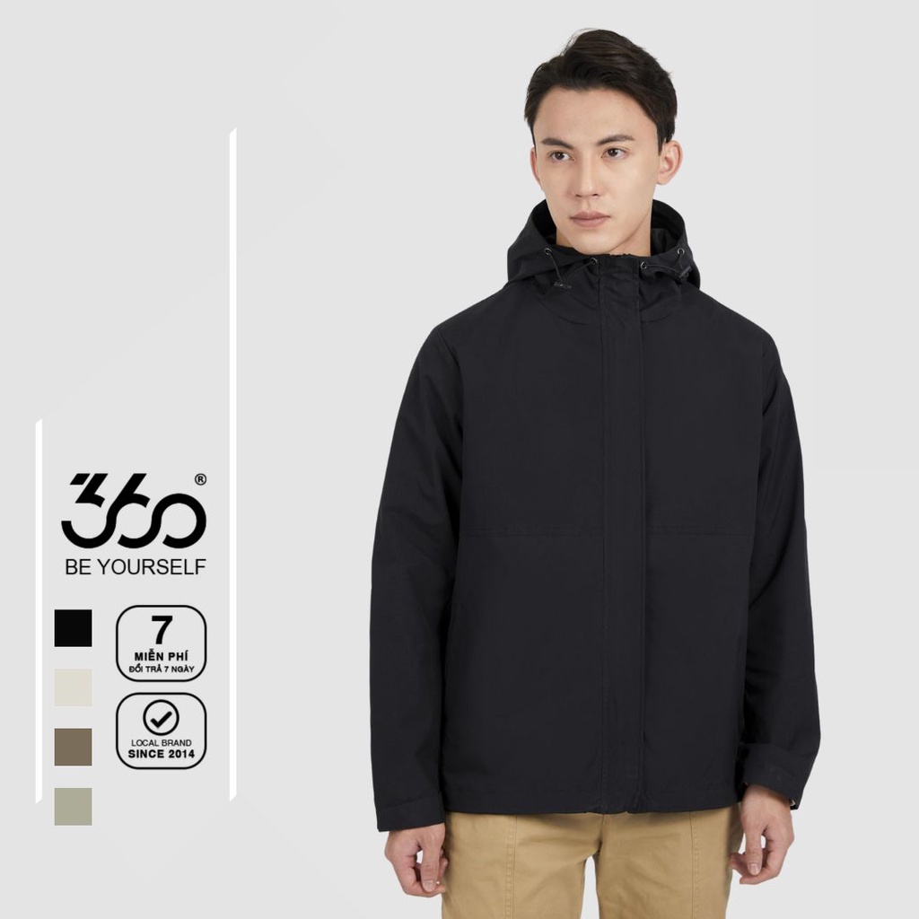 Áo khoác gió nam 2 lớp có mũ thương hiệu 360 Boutique form xuông chất liệu cao cấp - AKGTK303