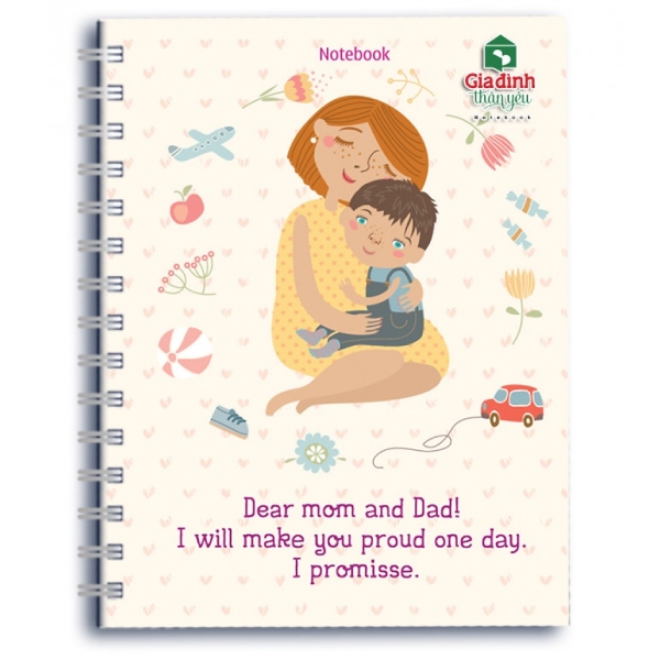 Sổ lò xo notebook minh long - dear mom and dad - gđty-06