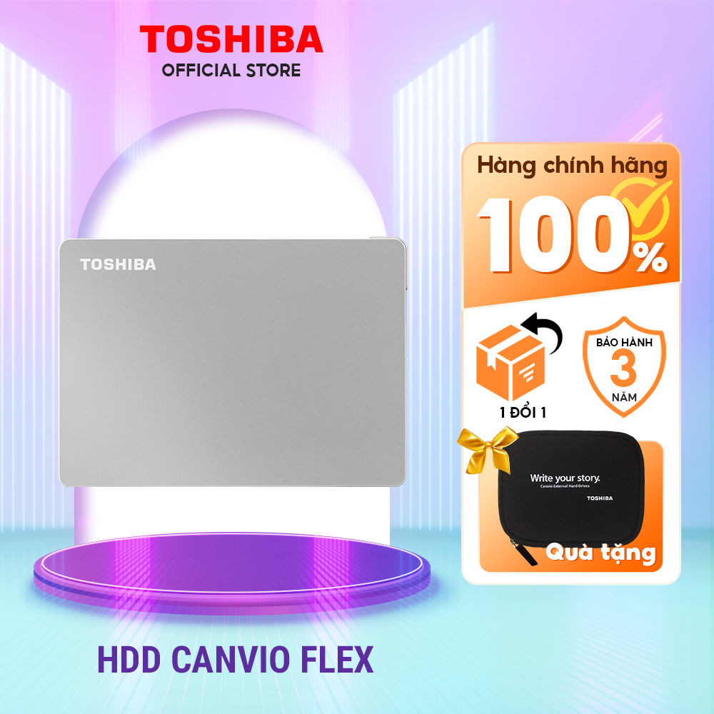 Ổ cứng di động HDD Toshiba Canvio Flex tương thích Laptop/ PC/ Mac/ iPad/ Android - Hàng chính hãng