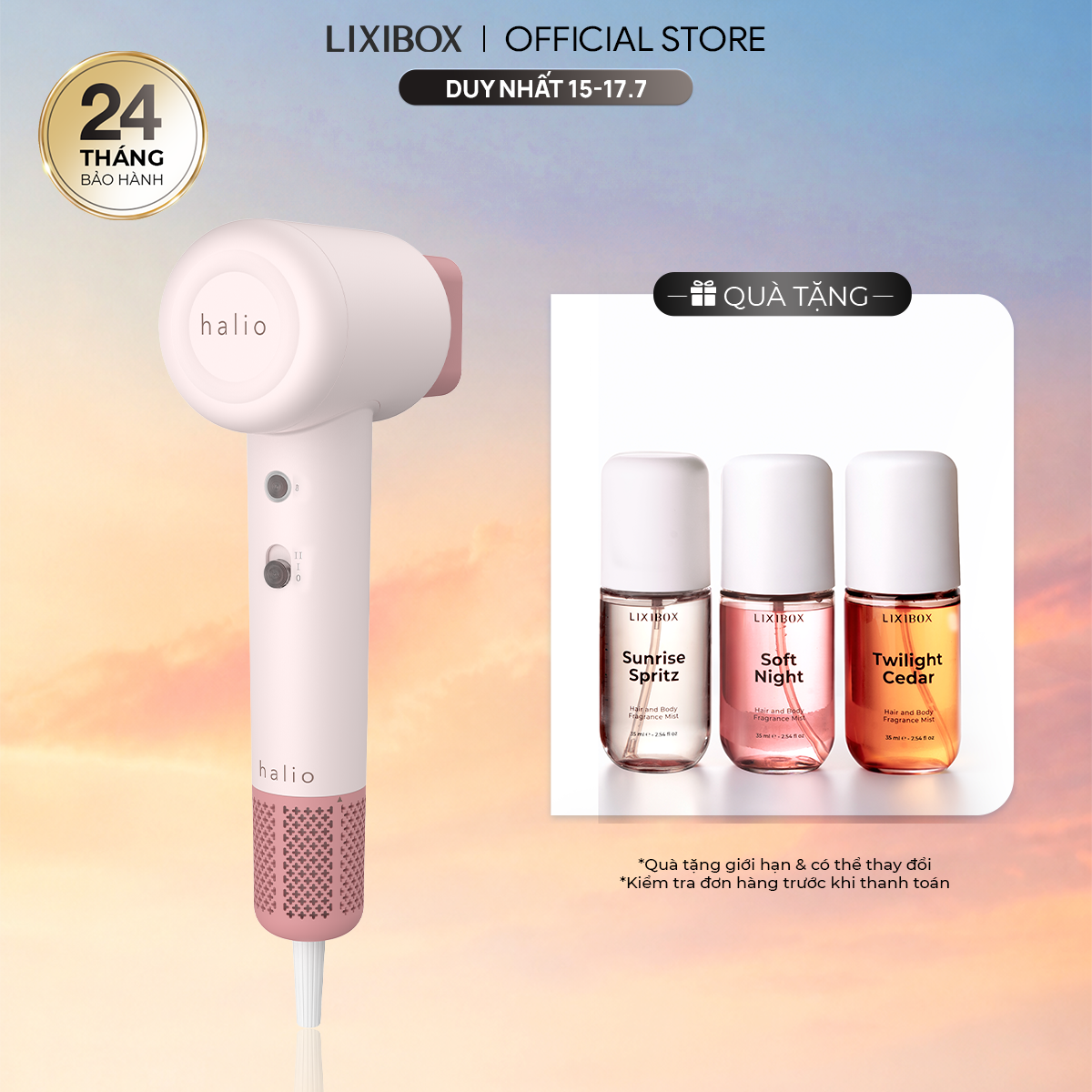 [15.7 SALE TO] Máy Sấy Tóc Ion Dưỡng Ẩm 4 Chế Độ Halio High Speed Ionic Hair Dryer Động Cơ Không Chổi Than Công Suất 1600W
