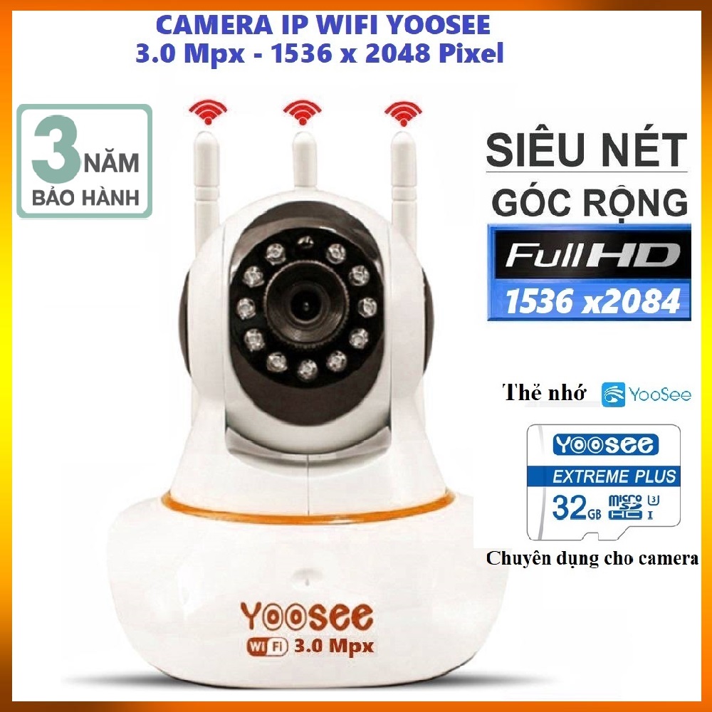 [Hàng Nhập Khẩu ] CAMERA YOOSEE 3.0MPX FULL HD CỰ KÌ NÉT QUAY 360 ĐỘ HỖ TRỢ QUAY ĐÊM Camera IP Yoosee 3 râu 2.0 Full HD 1080p dùng phần mềm Yoosee bảo mật cao - camera hồng ngoại đàm thoại 2 chiều – BH UY TIN