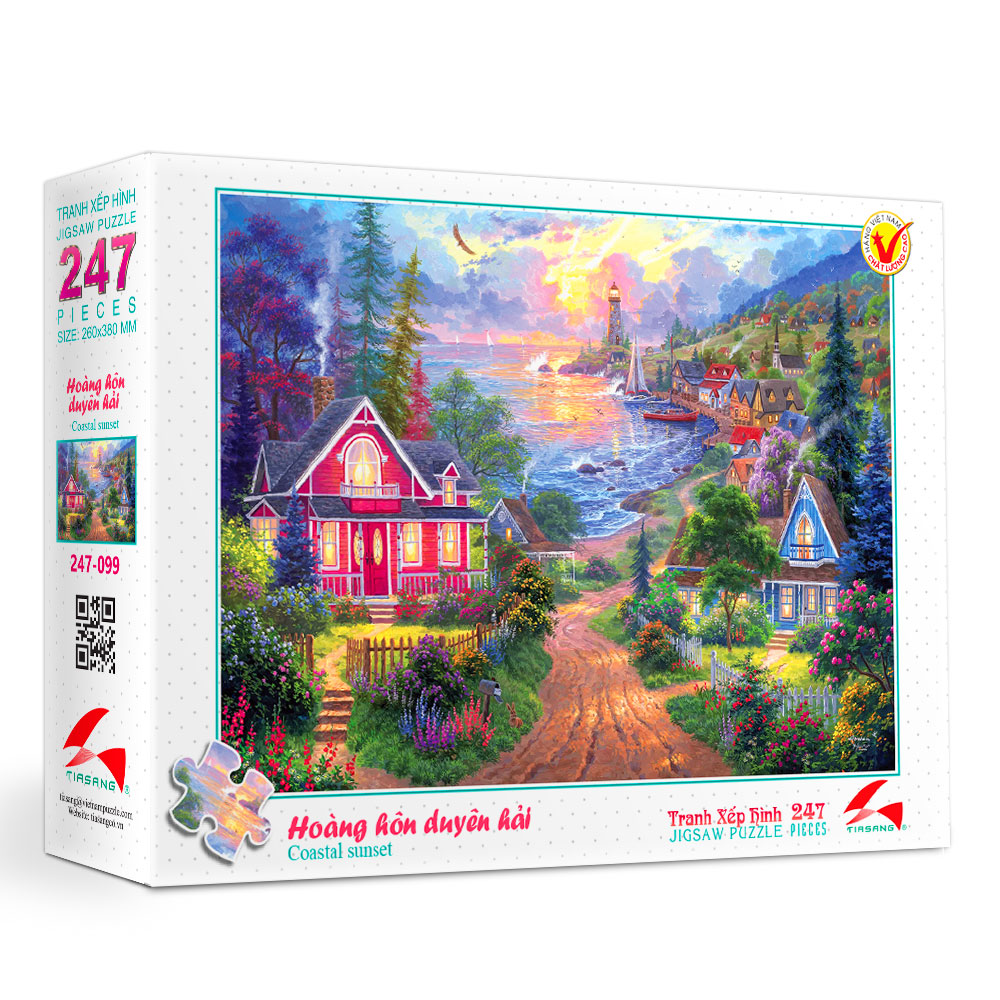 Tranh xếp hình 247 mảnh tia sáng - hoàng hôn duyên hải -msp 247-099