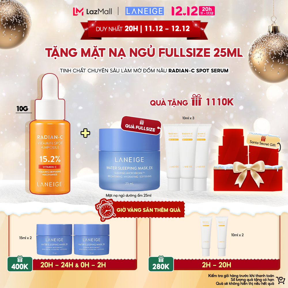 Tinh Chất Dưỡng Da Chuyên Sâu Giúp Làm Mờ Đốm Nâu Laneige Radian-C Spot Serum 10G