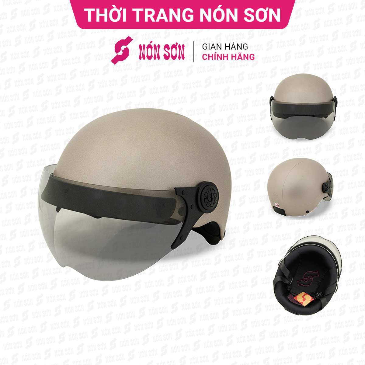 Mũ bảo hiểm nửa đầu có kính chính hãng NÓN SƠN KT-NU718