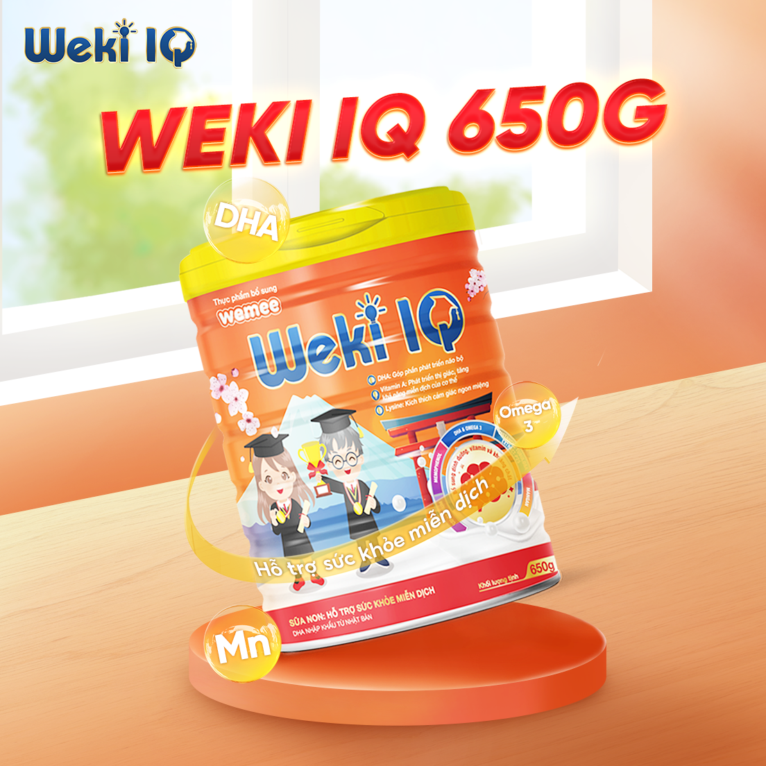 Thực phẩm bổ sung phát triển trí não WEKI IQ 650g cho trẻ từ 3 - 18 tuổi bổ sung dinh dưỡng, hỗ trợ tăng đề kháng
