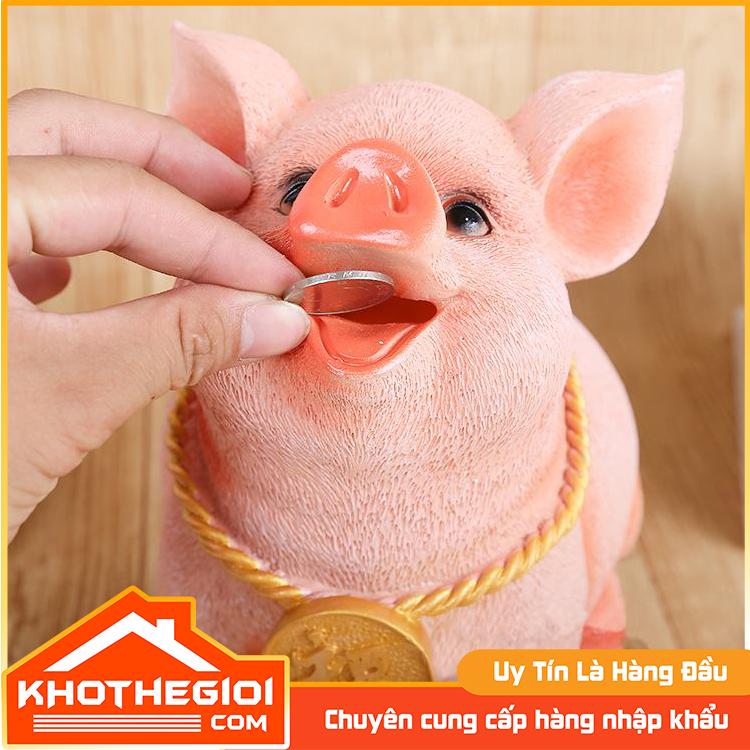 Ống heo đất tiết kiệm 5D siêu kute có vòng cổ