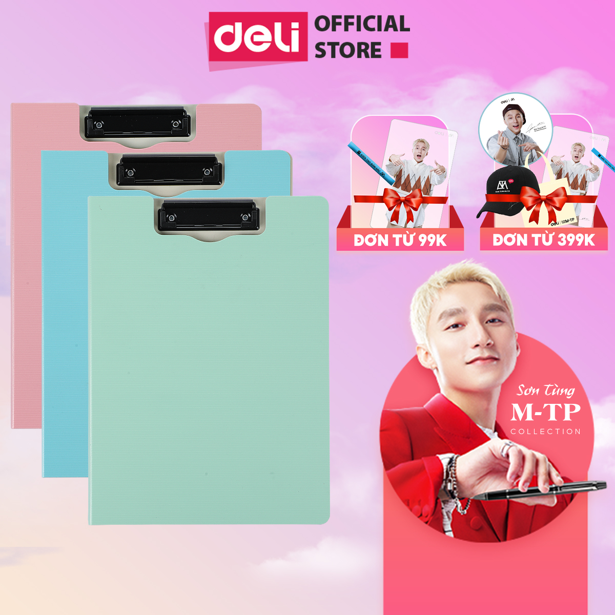 Bìa trình ký Deli phiên bản giới hạn Sơn Tùng M-TP Trình ký hai bìa nhiều màu cao cấp - CF750