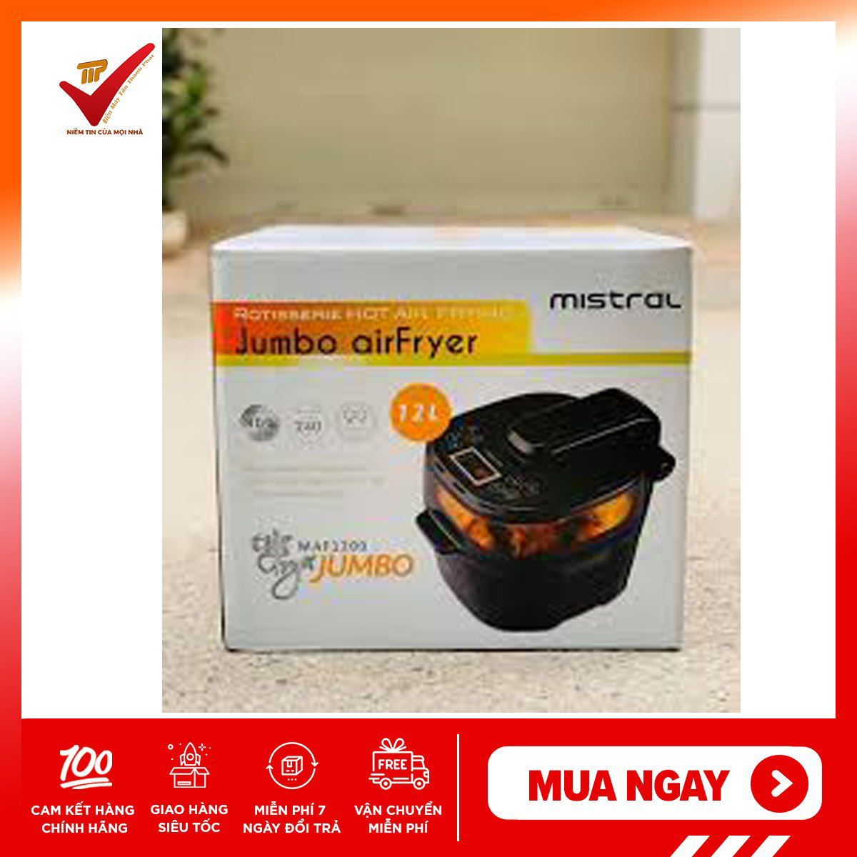 Nồi chiên không dầu mistral maf1200 12l