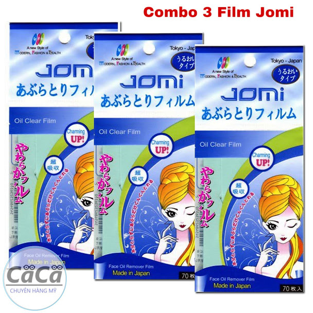 [Chính hãng] Combo 3 Phim Siêu Thấm Dầu Jomi Mayan gói 70 Tờ Xanh - sản xuất tại Nhật Bản