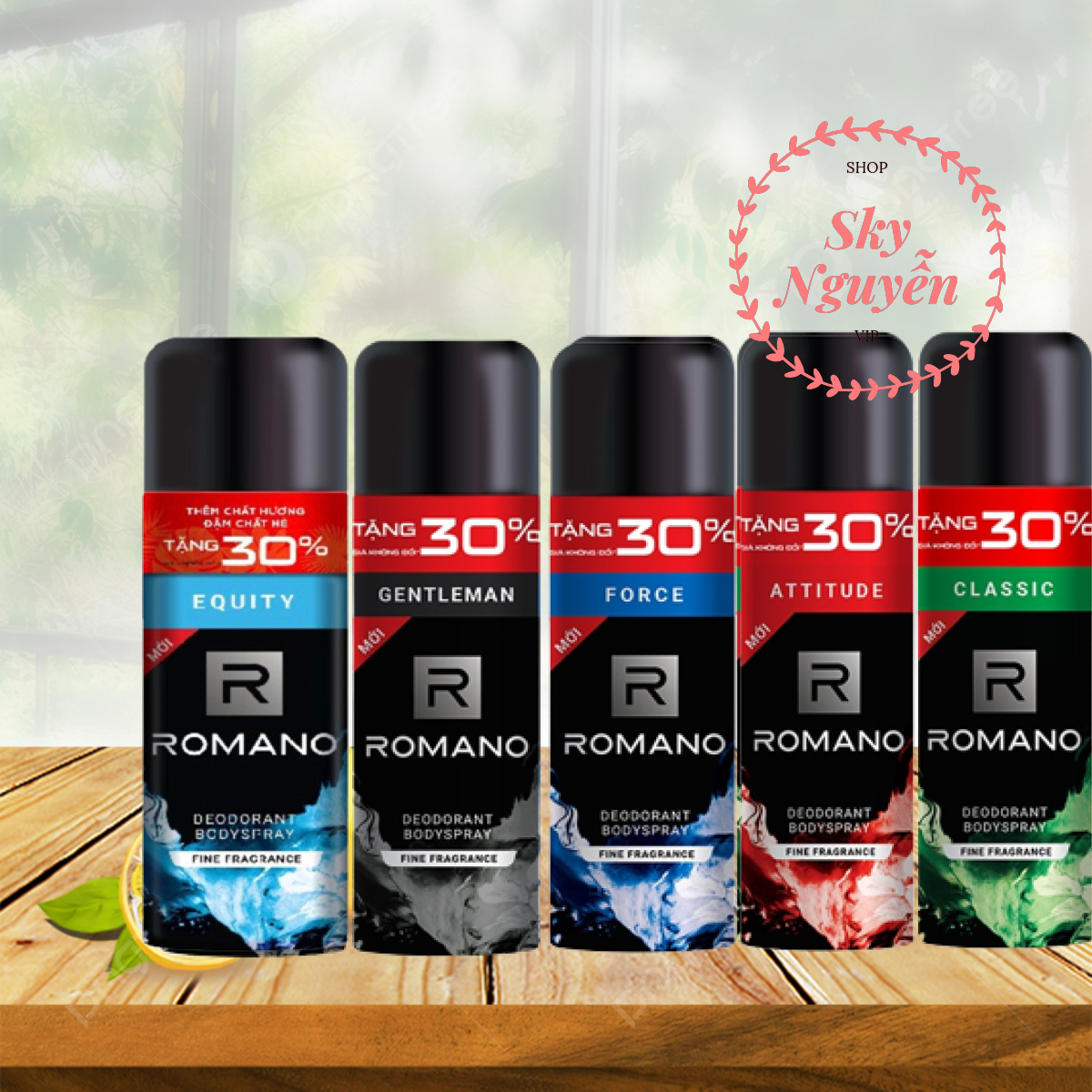 Xịt khử mùi Romano đủ mùi 195ml