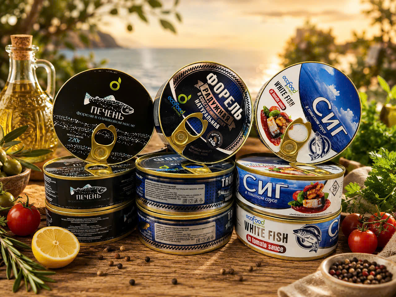 Bộ Sưu Tập Cá Hộp Cao Cấp EcoFood Armenia Nga