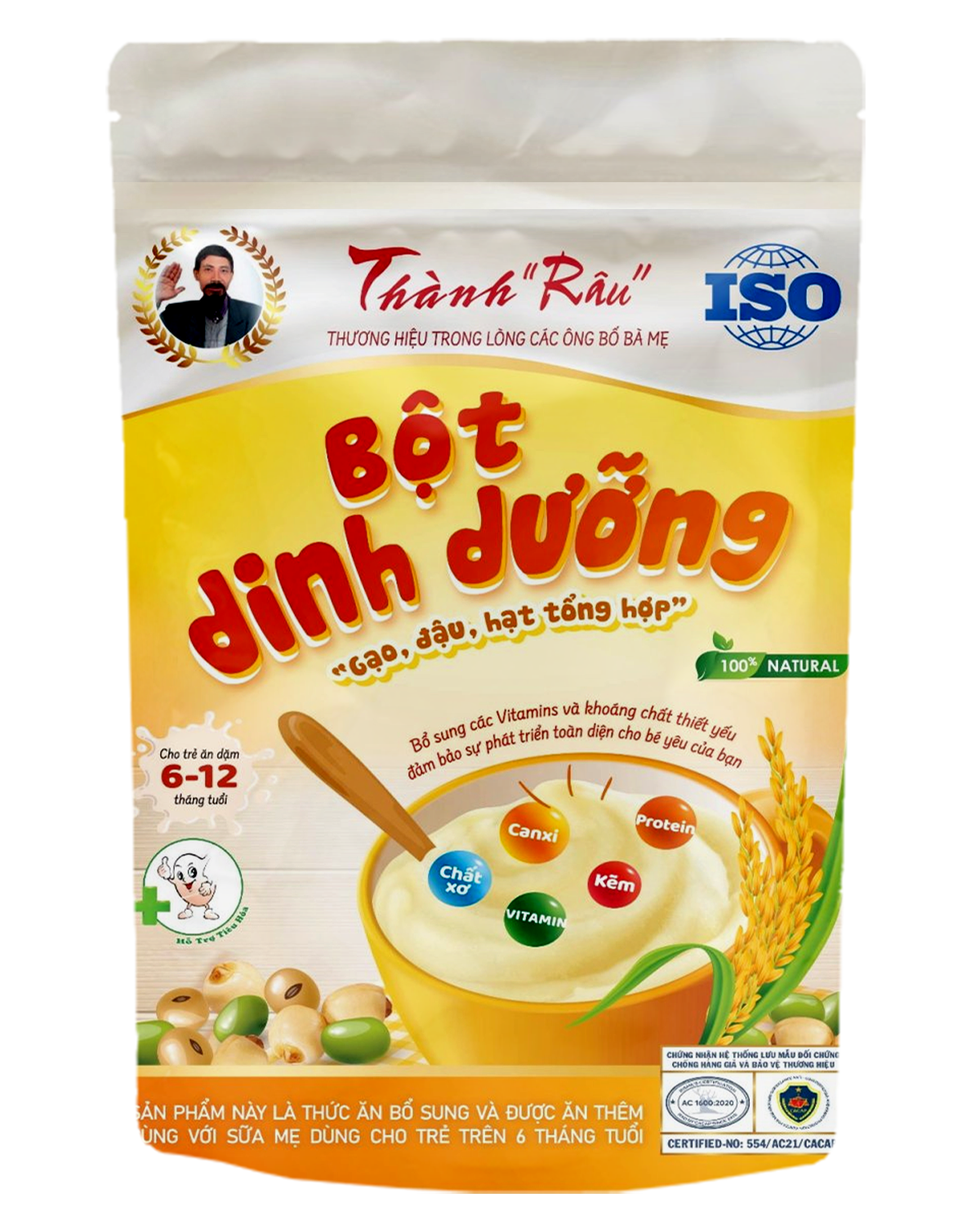 Bột ăn dặm dinh dưỡng cho trẻ em Thành Râu (Date mới, gửi từ cửa hàng Thành Râu 52A Châu Long) - 500g