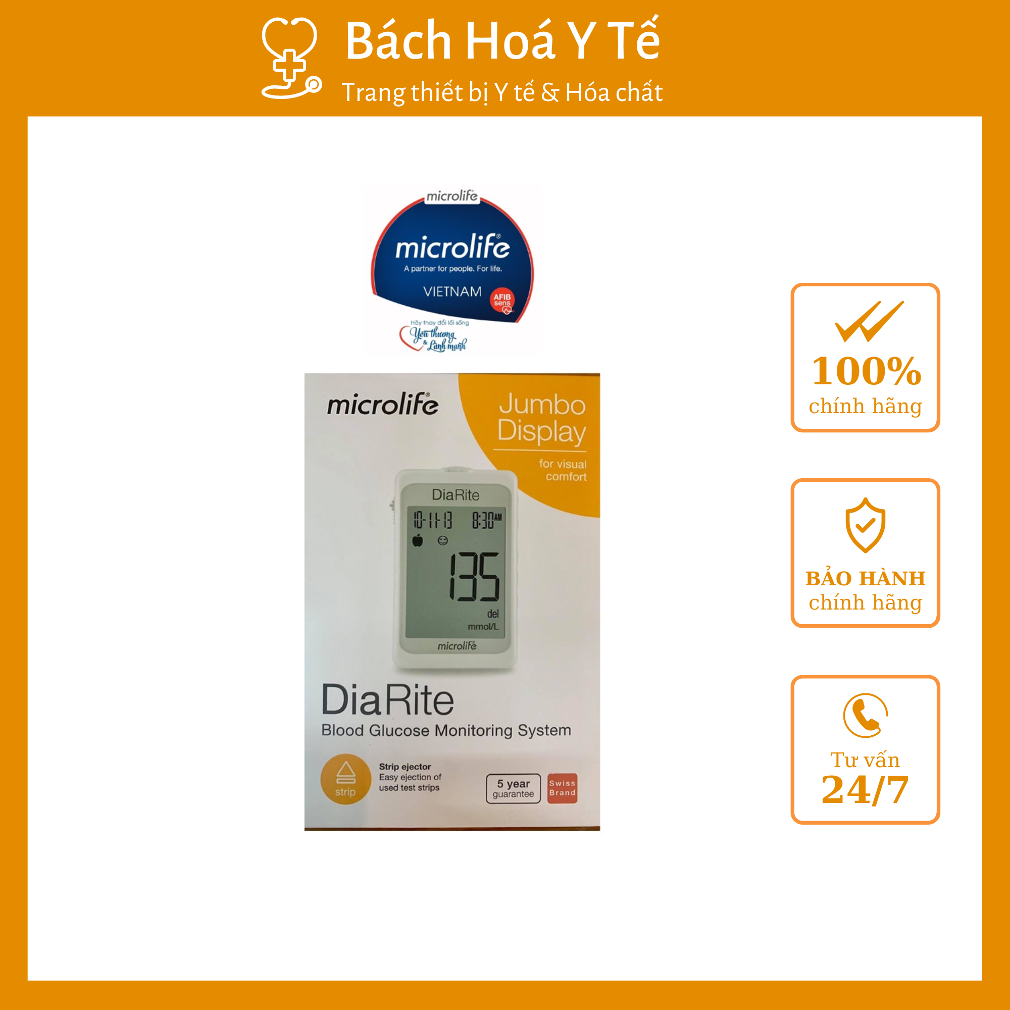 Máy Đo Đường Huyết Microlife DiaRite BMG, không kèm que đo đường huyết