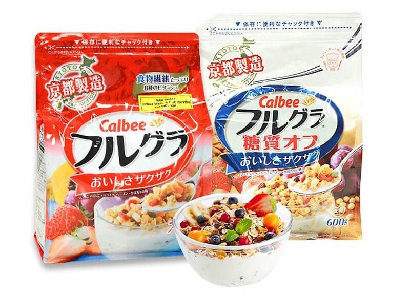 Ngũ cốc Calbee Giảm Cân Ăn Kiêng Nhật Bản mix hoa quả trái cây sữa chua