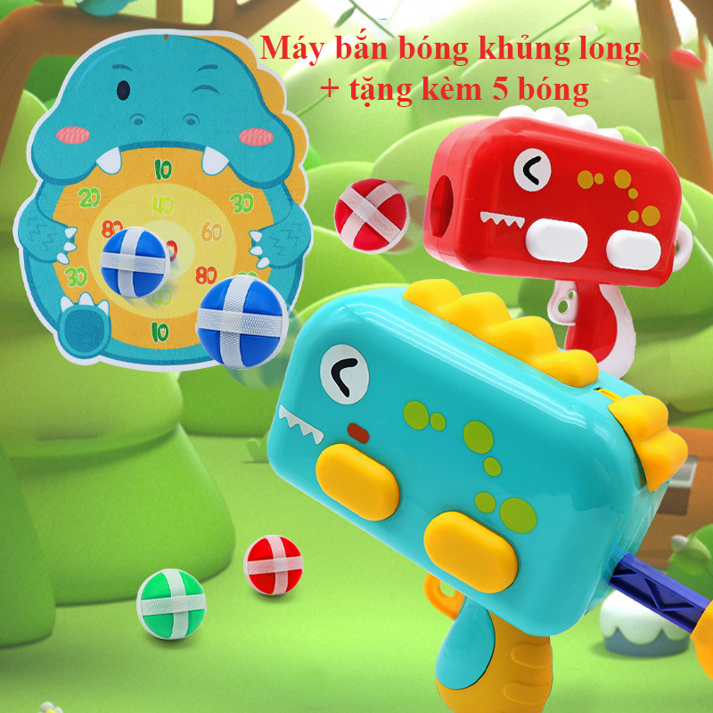 Đồ chơi bắn bóng khủng long đồ chơi bắn bóng dính tặng kèm móc dán giúp giảm stress