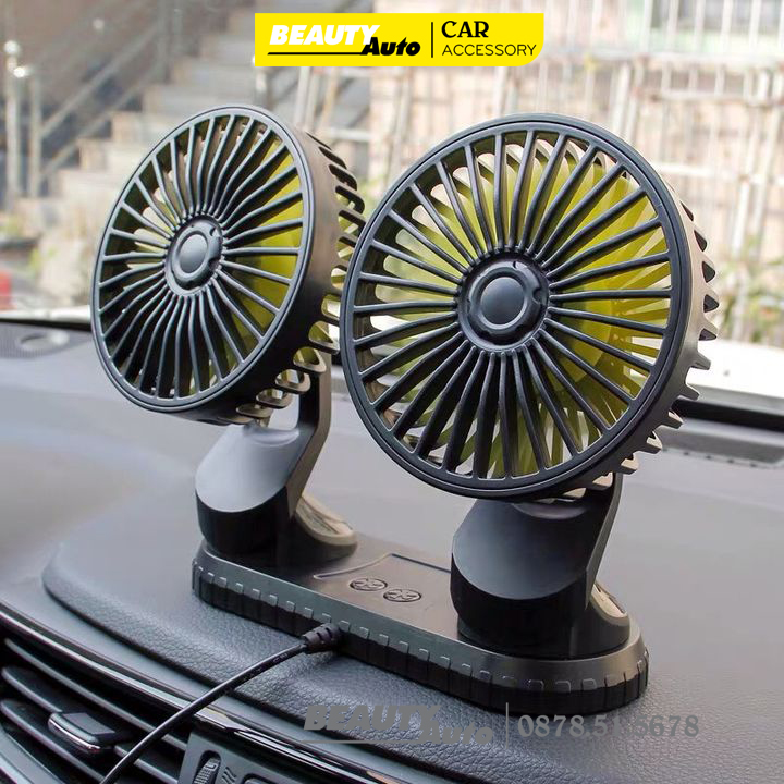 Quạt Đôi Ô Tô, Quạt Đơn Hít Kính Ô Tô, Quạt Ô Tô Mát Hàng Ghế Sau, Quạt 12V, 24V Xoay 360 Độ Trên Ô Tô, Xe Hơi, Bàn Làm Việc [BH 1 NĂM]