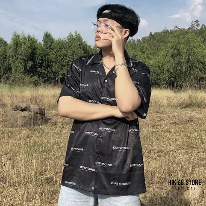 Áo sơ mi dirty coins logo ss1 chất liệu lụa mềm cnk 100%