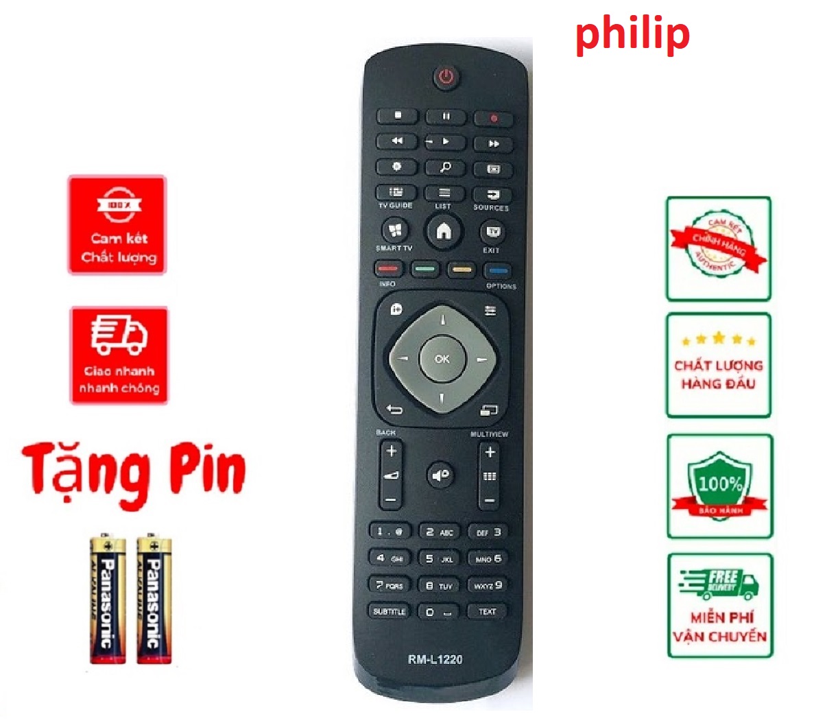 Điều khiển tivi đa năng philip dùng cho tất cả các dòng tivi philip LCD/LED/SMART