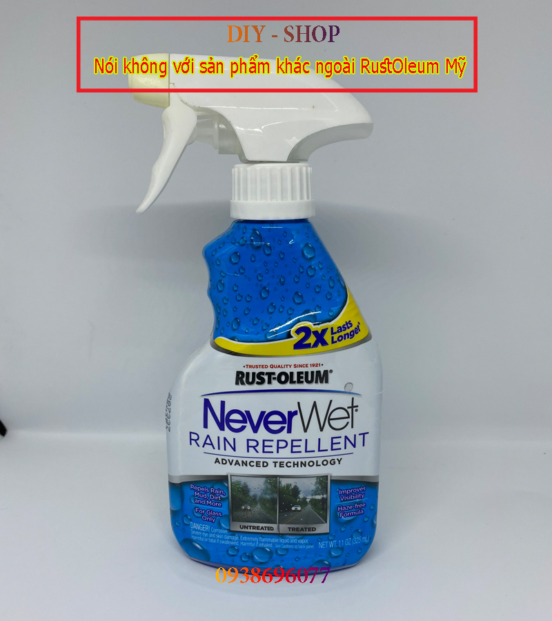 Sơn Phủ Nano Cho Kính Xe Neverwet Rain Repellent - Tạo hiệu ứng lá sen giúp đẩy nước nhanh khỏi kính xe của bạn đến từ Mỹ