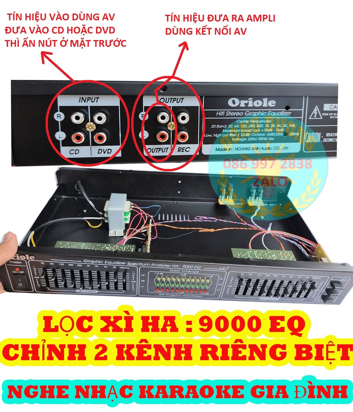 Lọc xì equallizer hq - 9000 eq chính hãng - lọc xì âm thanh