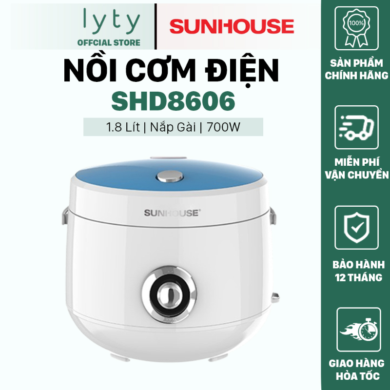 Nồi cơm điện sunhouse 1.8 lít shd8606 - bảo hành 12 tháng toàn quốc