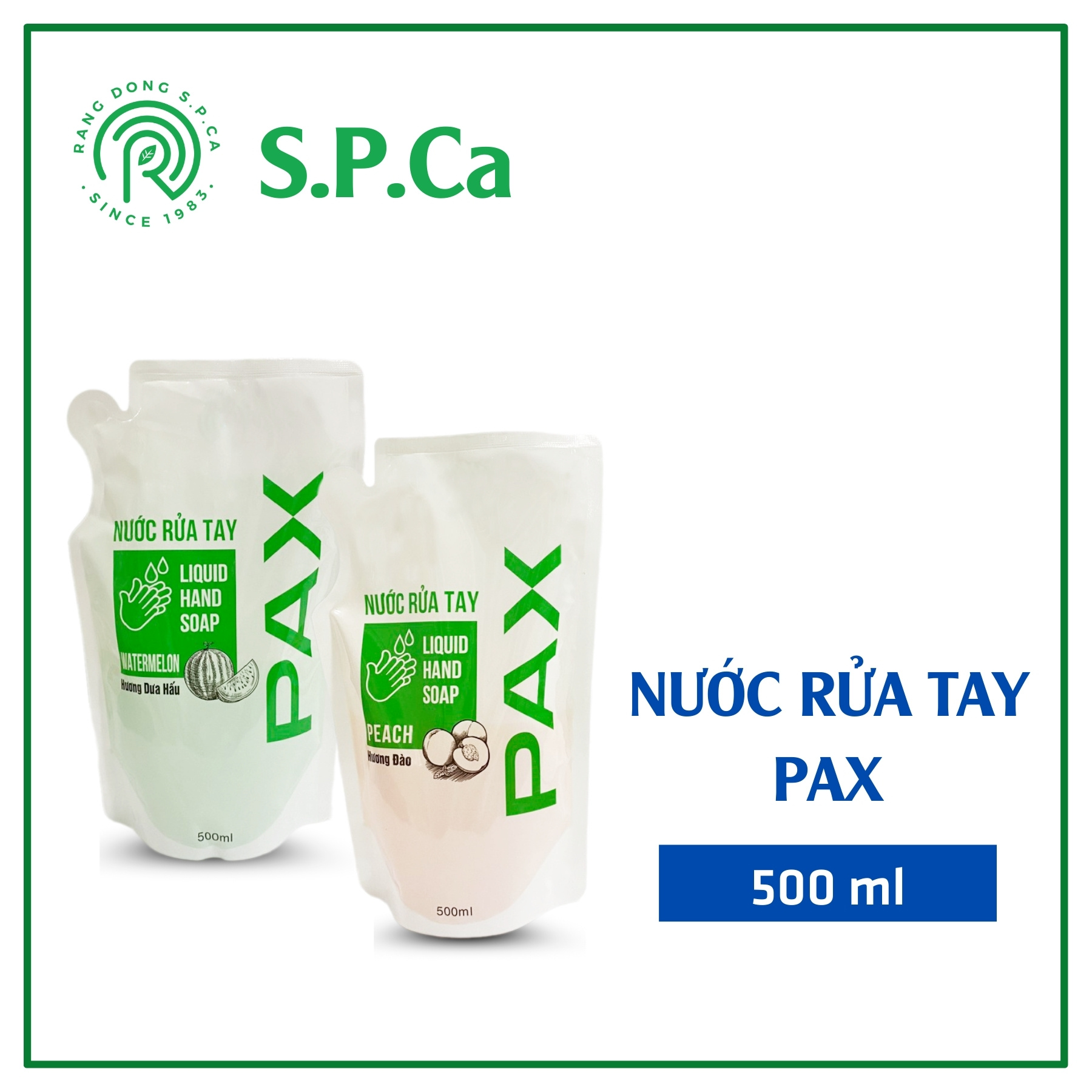 Nước rửa tay Pax 500ml tạo bọt bảo vệ da tay kháng khuẩn (dạng túi) - SPCa000044