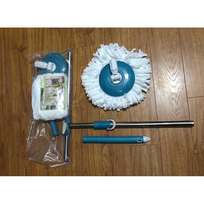 Bộ Cán Chổi Lau Nhà 360 Độ (Cây lau+ Bàn+ Bông Lau), Cây Chổi Lau Nhà
