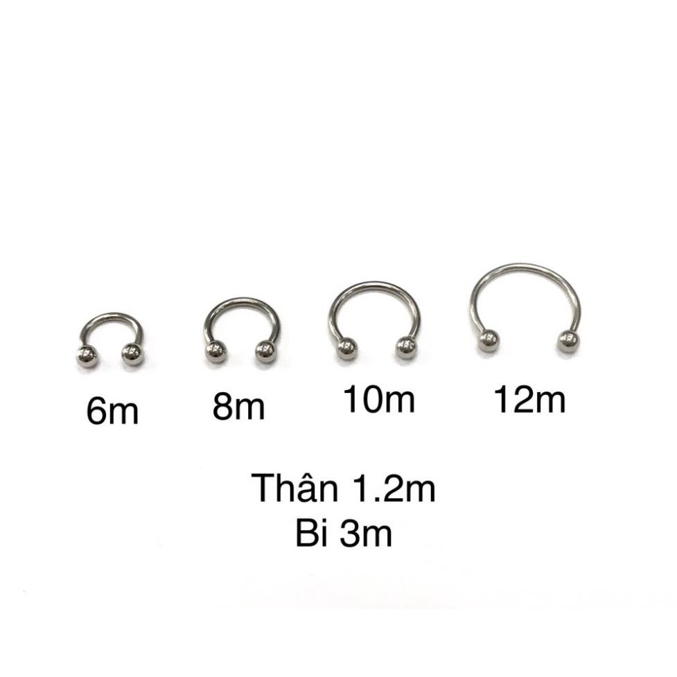 Khuyên chữ U đủ size/ Khuyên xỏ cơ bản