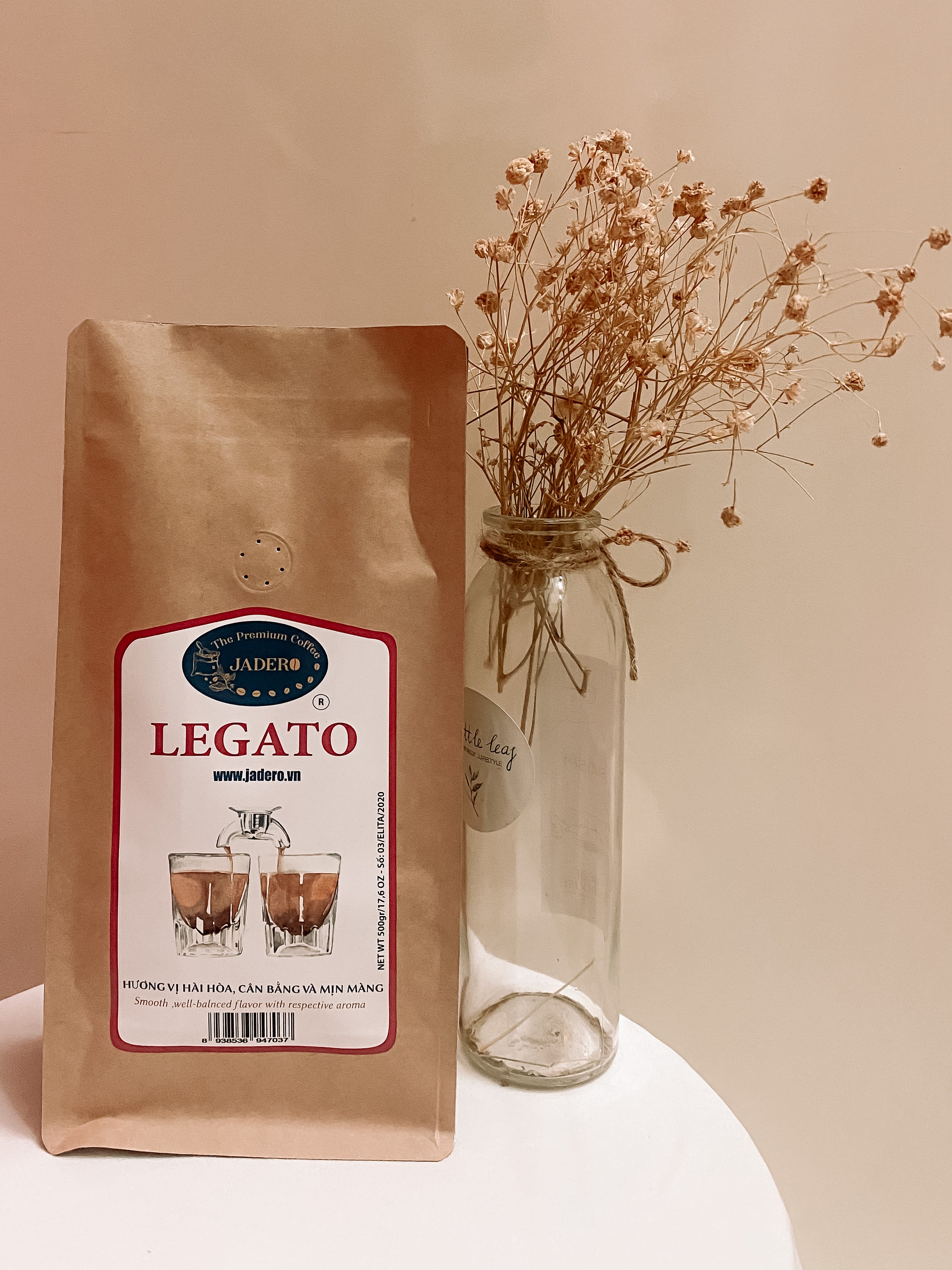 Cà phê Legato bột pha phin rang mộc nguyên chất 500Gr