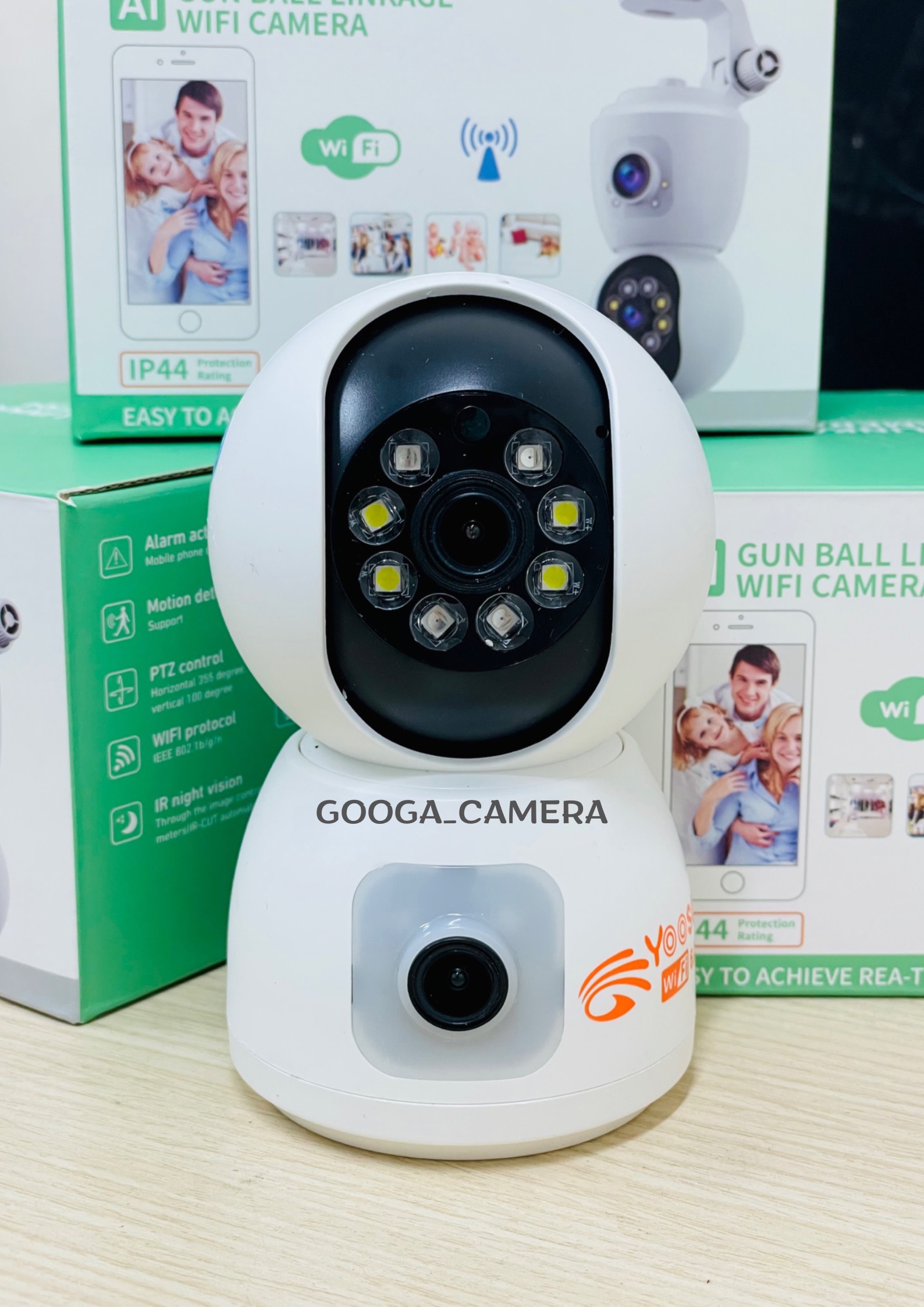camera wifi yoosee trong nhà 2 mắt thiết kế nhỏ gọn (BẢO HÀNH 12 THÁNG) - đàm thoại 2 chiều - hỗ trợ đèn Flash xem đêm có màu