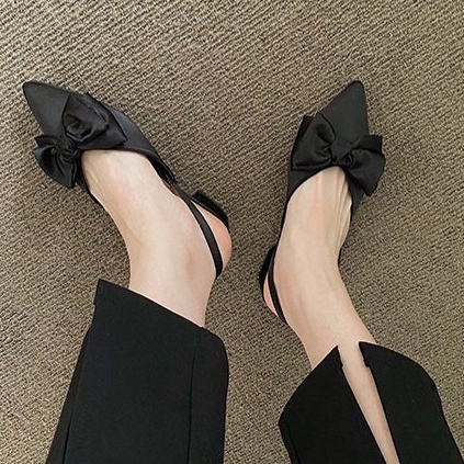Dép xinh- Giày sandal mũi nhọn nơ xinh