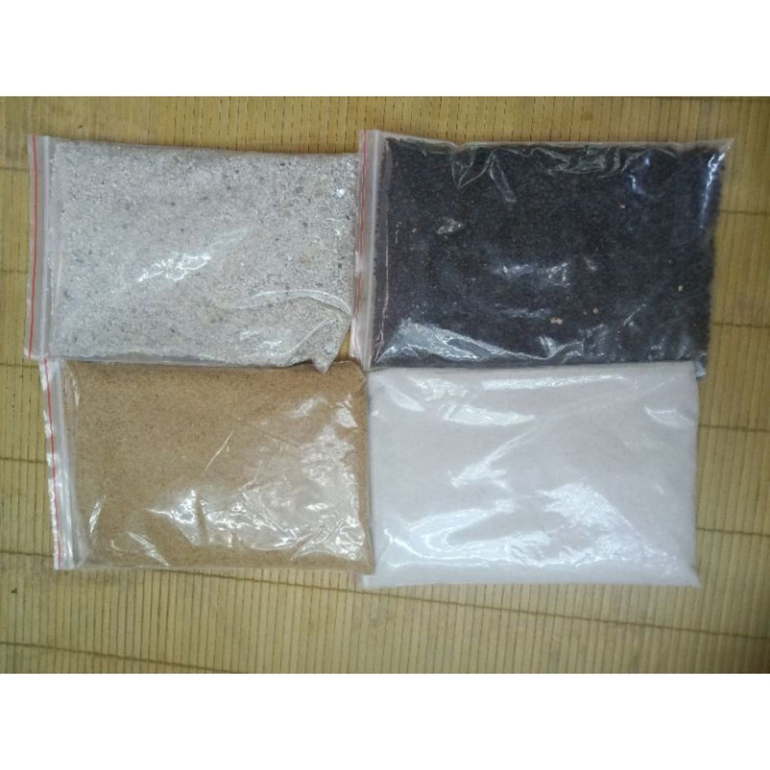 Combo set 4 túi sỏi suối, sỏi say, cát trắng, cát vàng.
