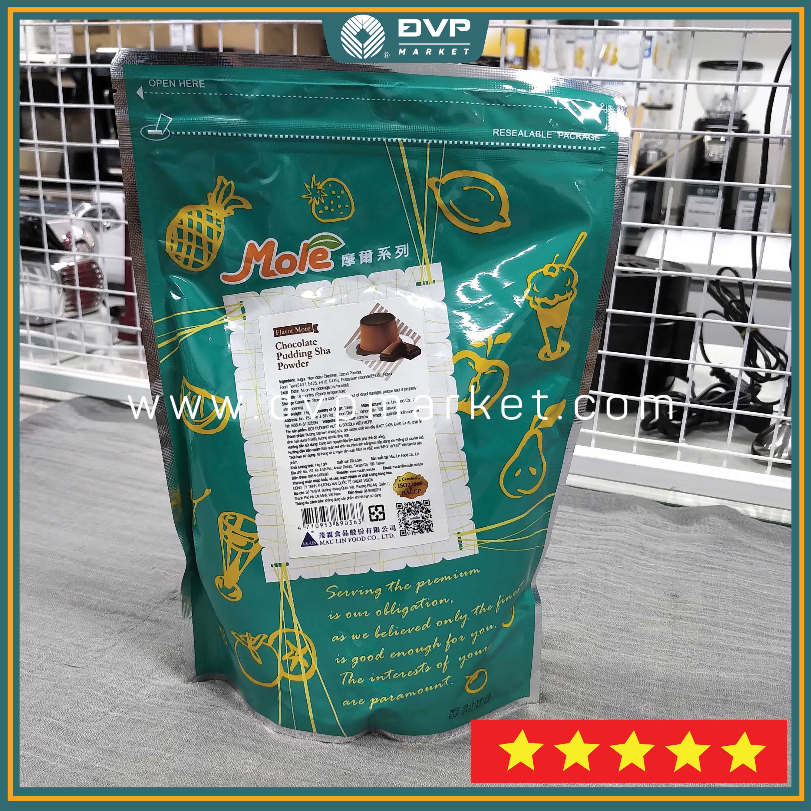 Bột pudding/flan Mole Đài Loan hương Socola - bịch 1kg