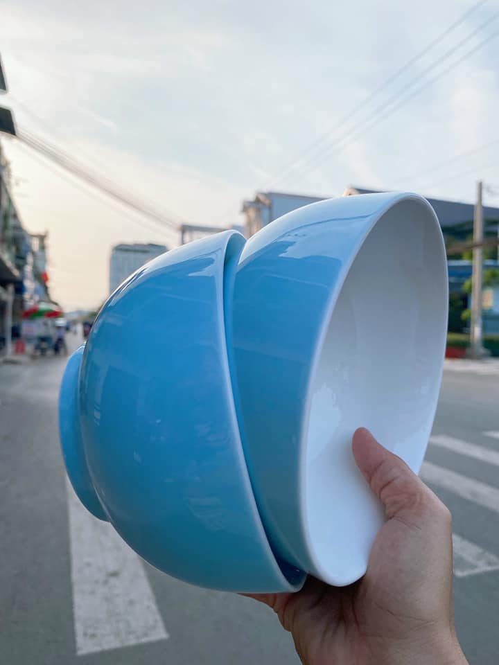 Bộ 6 tô sứ Pastel 6inch màu xanh nhạt cao cấp