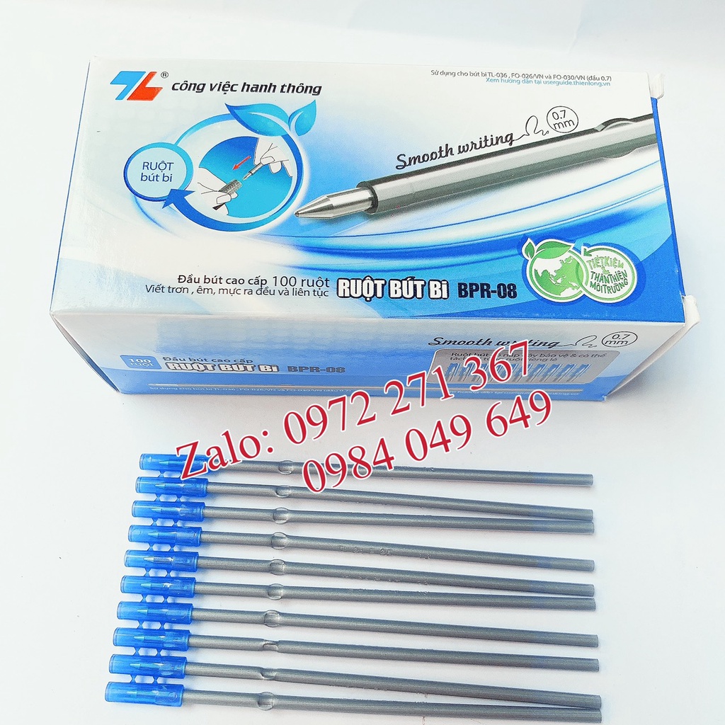 Combo 10 ruột bút bi 0.7mm bpr-08 - hoặc 10 ruột bút bi 0.5mm bpr-06