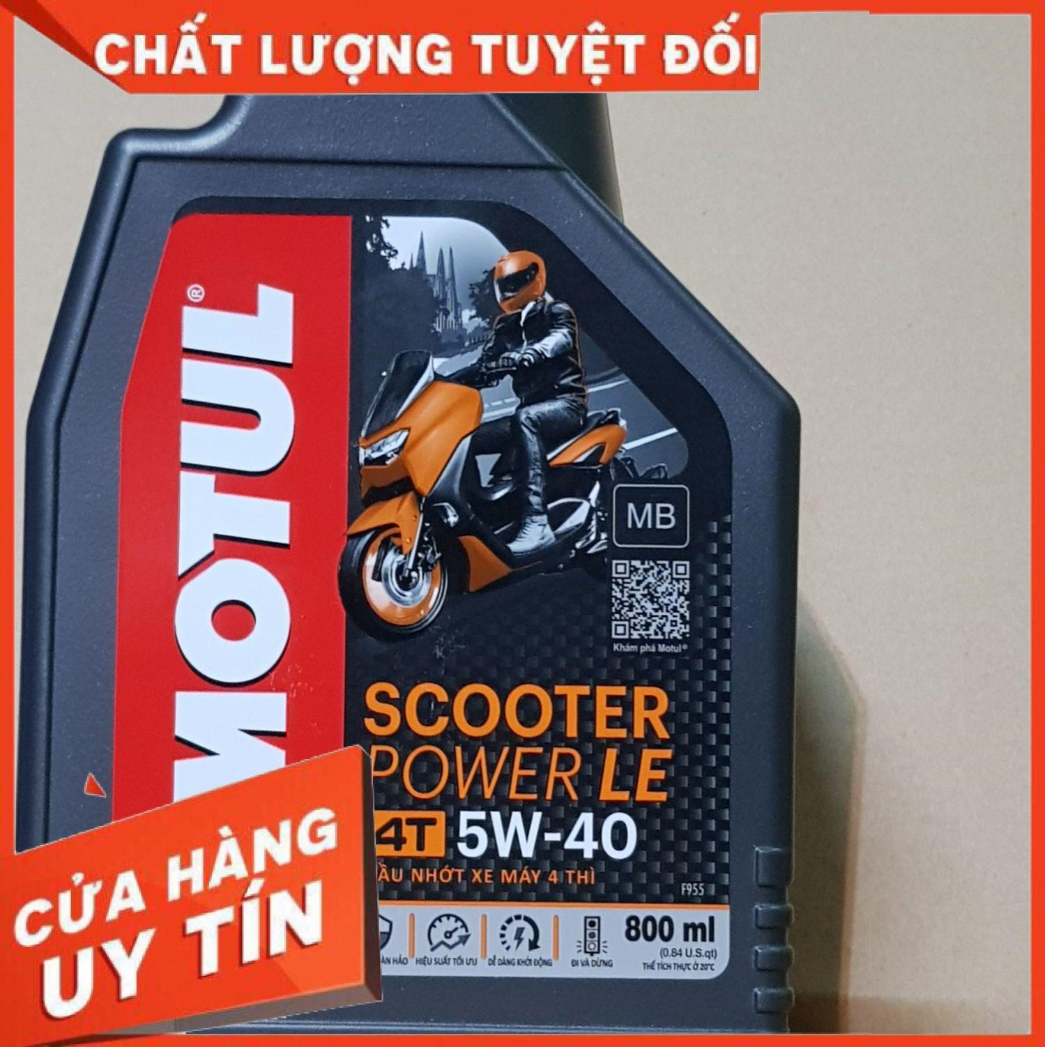 [Giá hủy diệt] Nhớt Xe Tay Ga MOTUL SCOOTER POWER LE 5W40 chai 800ml tổng hợp 100%, nhớt xe ga Motul vàng cao cấp 5W40 bảo vệ động cơ-