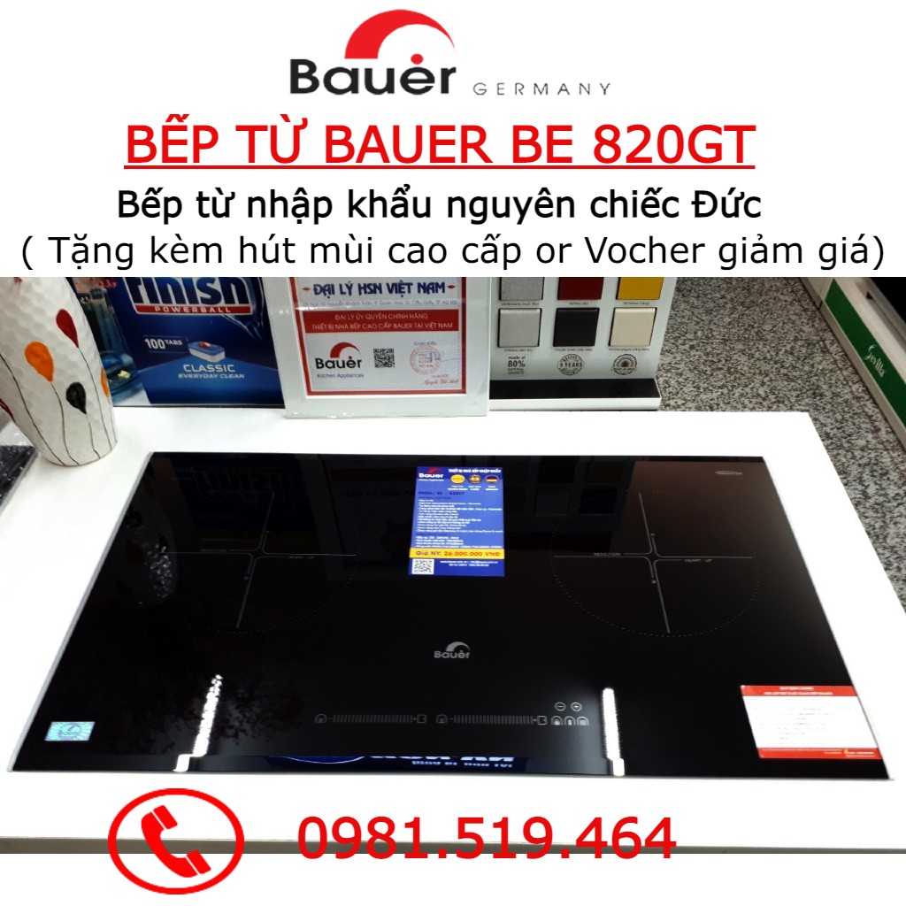 Bếp từ đôi nhập khẩu đức Bauer BE 820GT - Bếp kính schott ceran