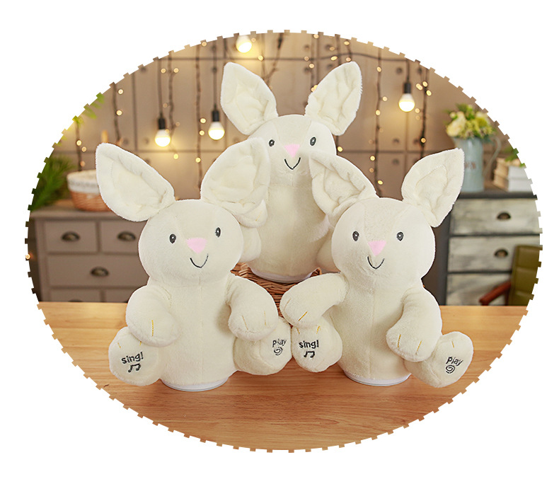 Thú Bông THỎ TRẮNG dễ thương biết hát biết vẫy tai ú òa mang lại tiếng cười cho bé