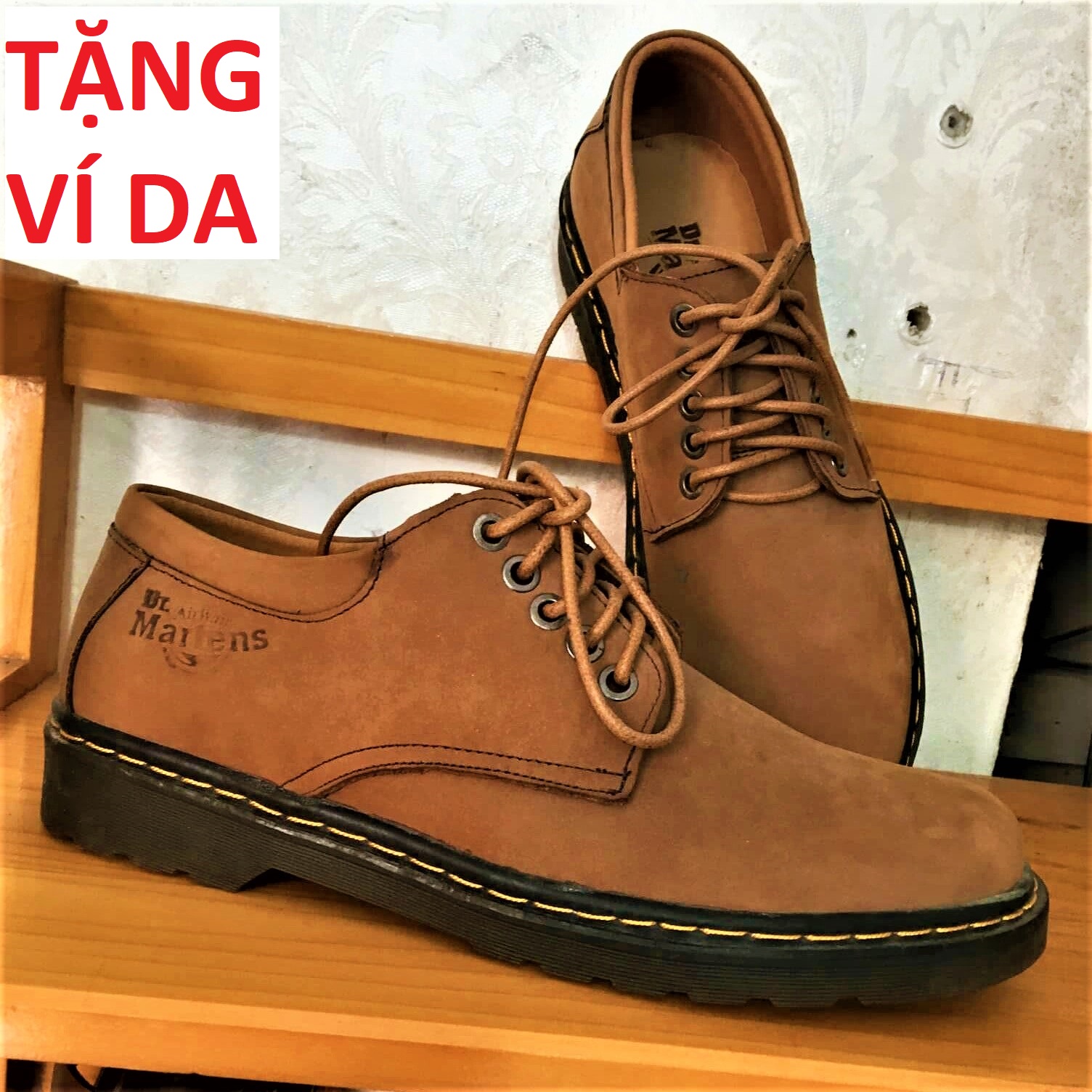 Giày Đốc Da Bò Lộn Bảo Hành 12 Tháng. Tặng Phụ Kiện