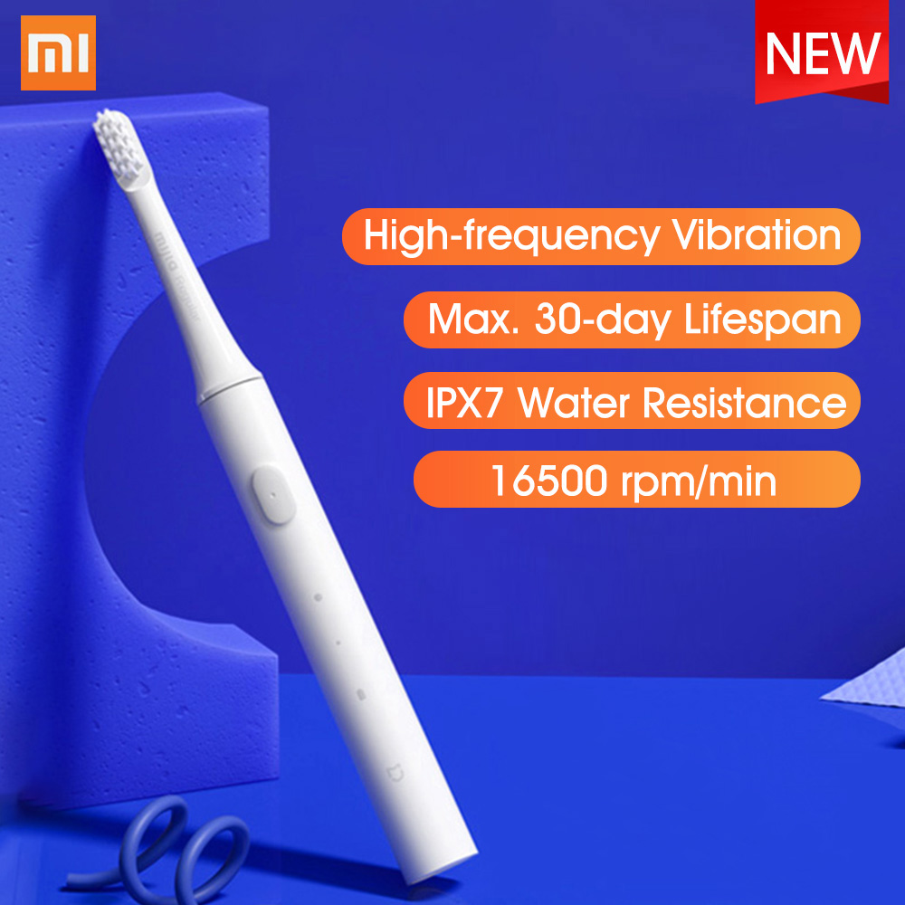 Xiaomi mijia t100 sonic điện bàn chải đánh răng dành cho người lớn siêu âm tự động bàn chải đánh răng usb có thể sạc lại không thấm nước kẹo cao su sức khỏe bàn chải đánh răng với 1 bàn chải đánh răng đầu