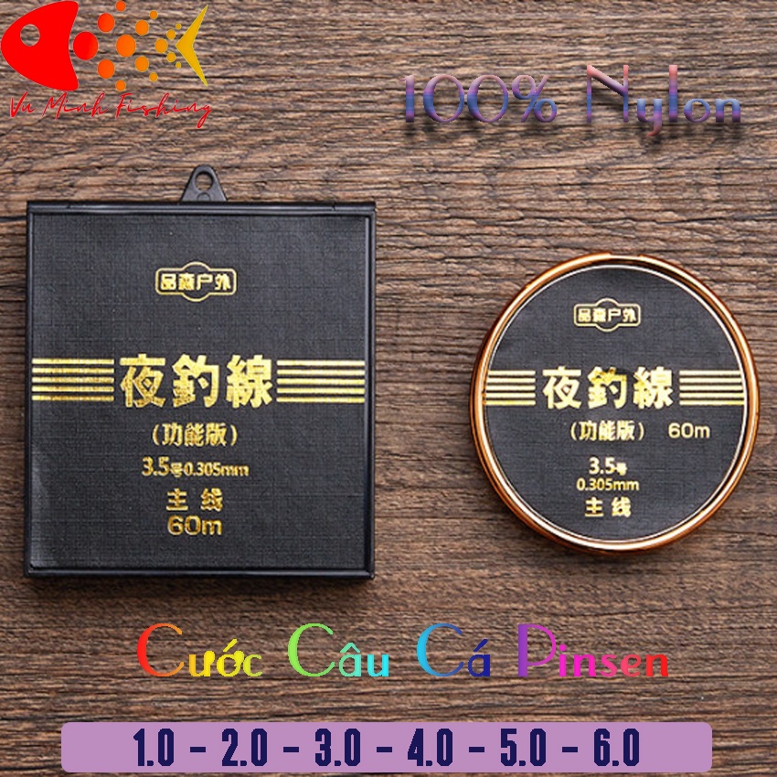 Cước trục thẻo câu cá pinsen cao cấp. dây cước câu tàng hình siêu bền