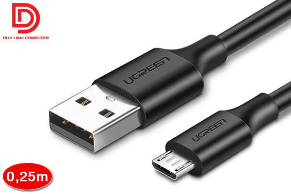 Ugreen 60134 - cáp usb to micro usb dài 0,25m màu đen chính hãng