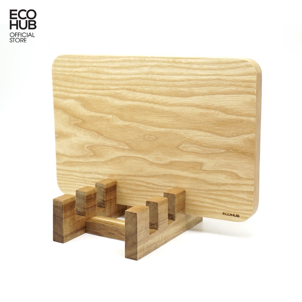 Giá để thớt, khay gỗ decor, 3 ngăn ecohub