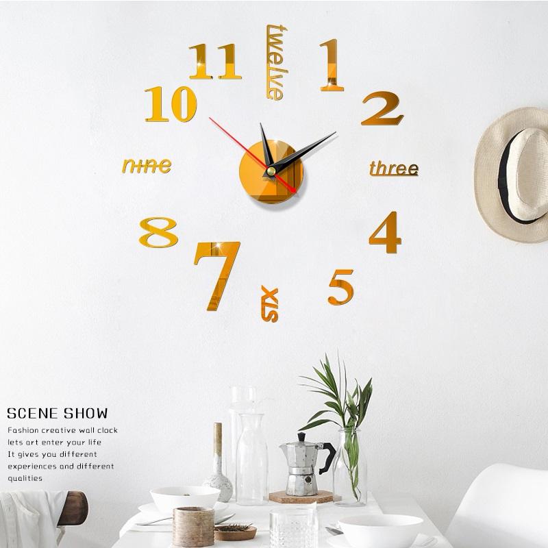 [HCM][Giá Hủy Diệt] Đồng Hồ Treo Tường BB-31 Đồng Hồ Treo Tường Tự Làm 3D Bề Mặt Gương Sticker Văn Phòng Nhà Cửa Đồng Hồ Trang Trí Nội Thất Món Quà Độc Nhất Vô Nhị
